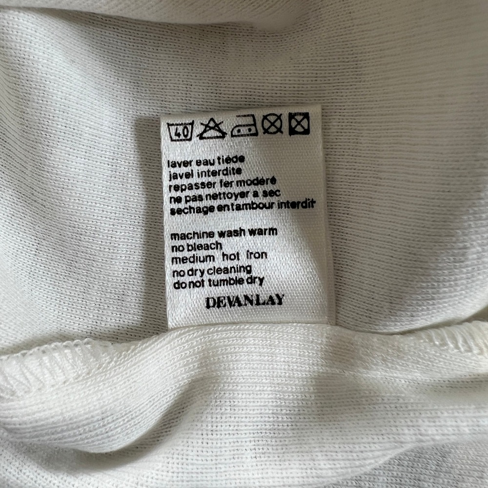 Lacoste V-Neck T-Shirt Women US Size S (EU/4) White Cotton Logo Tee Vintage NWT - Picture 6 of 10
